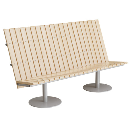 Sofa Cirkum, 3-pers høj, massiv birk, alugråt understel – image 1