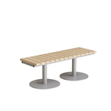 Siddebænk Cirkum, 2-pers lige, massiv birk, alugråt understel – image 2