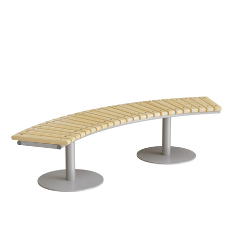 Siddebænk Cirkum, 60° buet, massiv eg, alugråt understel – image 1