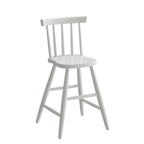 Børnestol Enkel 3172, hvidbejdset massiv birk, siddehøjde 520mm