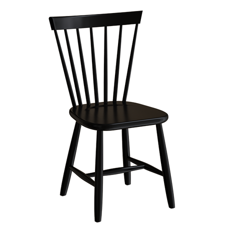 Stol Enkel 3173, sortbejdset massiv birk, siddehøjde 440 mm – image 1