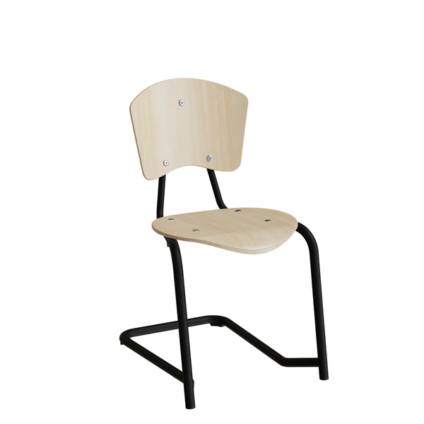 Form o Miljö Stol Nian 3479, 440mm, birk laminat med sort stel – Skolestole