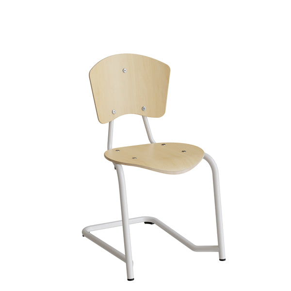 Form o Miljö Stol Nian 3479, 440mm, birk finér med hvidt stel – Skolestole