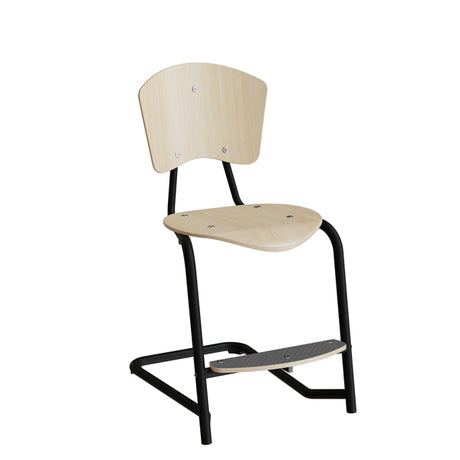Officely Stol Nian 3479, 500mm, birk laminat med sort stel og fotplate – Skolestole