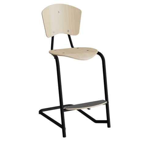 Stol Nian 3479, 630mm, birk laminat med sort stel og fotplate