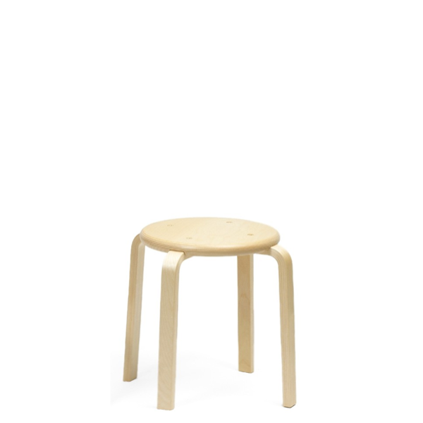 Taburet Rondo i massiv birk, højde 330 mm – image 2