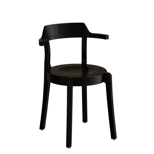 Stol Ruth, sortbejdset massiv birk med lydabsorbent – image 1