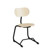 Stol Smile, Birk laminat med sorte ben – image 1