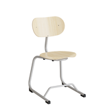 Stol Smile, Birk laminat med alugrå ben – image 2