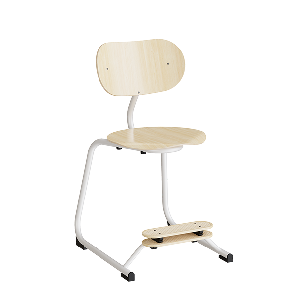 Stol Smile, Birk laminat med hvide ben – image 2