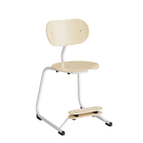 Stol Smile, Birk laminat med hvide ben – image 2