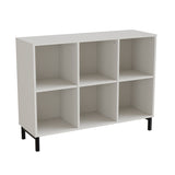 Reol Stig i grå laminat 6-rum liggende med ben, med ryg