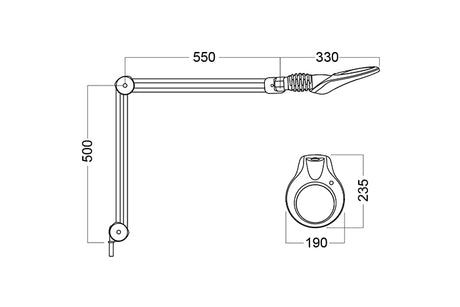 Forstørrelseslampe KFM LED ESD 3 diopter, sort – image 2