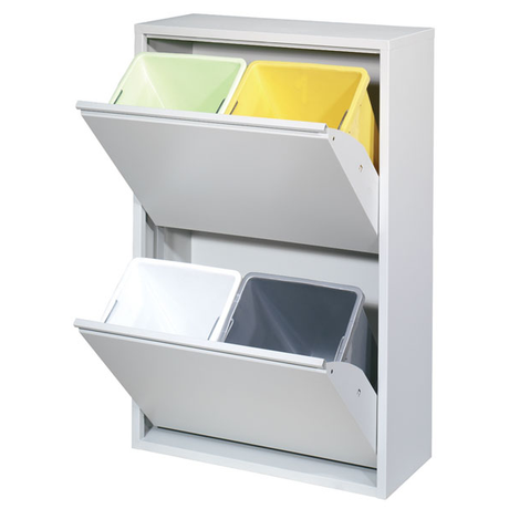 Kildesorteringsskab metalplade 4x15 L Hvid – image 1