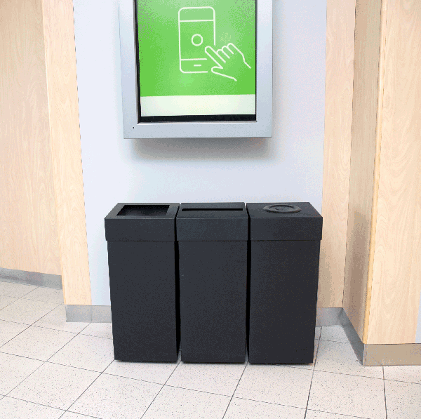 Affaldsbeholder Ivar 60L Sort firkantet hul – image 4