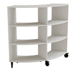 Reol Stig i grå laminat 6-rum buet 90° med hjul