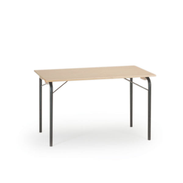 Tranås Skolmöbler Klapbord Axel 427, 1200x600 mm, Birk laminat, Sort stel – Skolemøbler