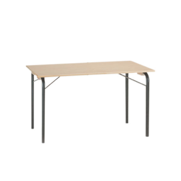 Tranås Skolmöbler Klapbord Axel 427, 1400x800 mm, Birk laminat, Sort stel – Skolemøbler
