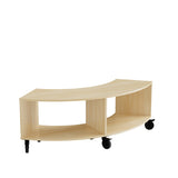 Reol Stig i birk laminat 2-rum buet 90° med hjul