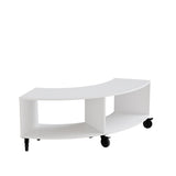 Reol Stig i hvid laminat 2-rum buet 90° med hjul