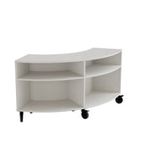 Reol Stig i grå laminat 2½-rum buet 90° med hjul, indv. ryg