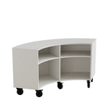 Reol Stig i grå laminat 2½-rum buet 90° med hjul, udv. ryg