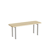 Siddebænk Pausa 550, 1100 mm, birk laminat, alugråt stel – image 1