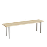 Siddebænk Pausa 550, 1500 mm, birk laminat, alugråt stel – image 1