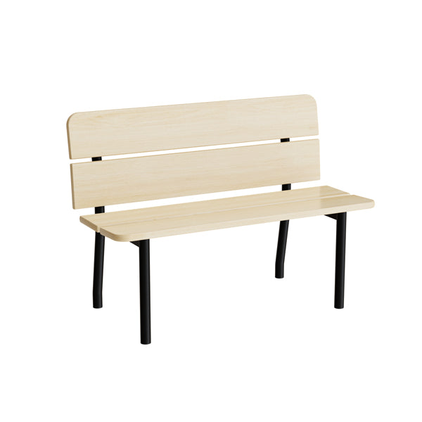 Tranås Skolmöbler Sofa Pausa 551, 1100 mm, birkelaminat, sort stel – Bænke