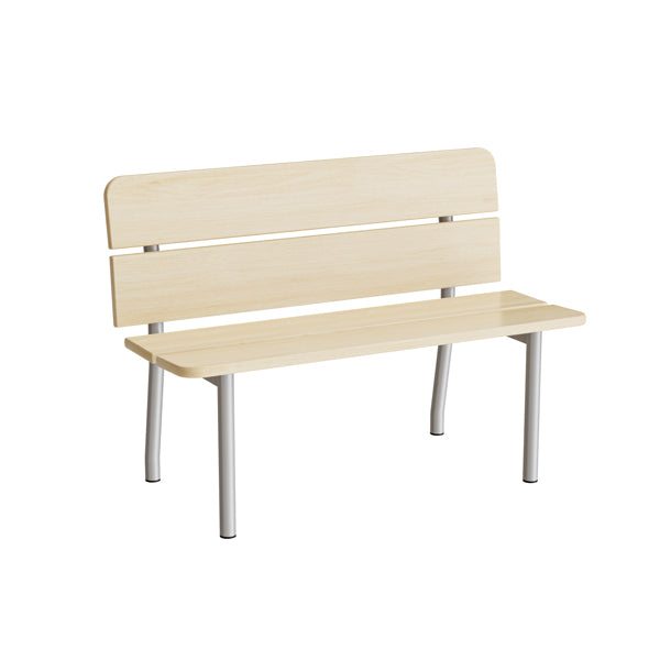 Tranås Skolmöbler Sofa Pausa 551, 1100 mm, birk laminat, alugråt stel – Bænke