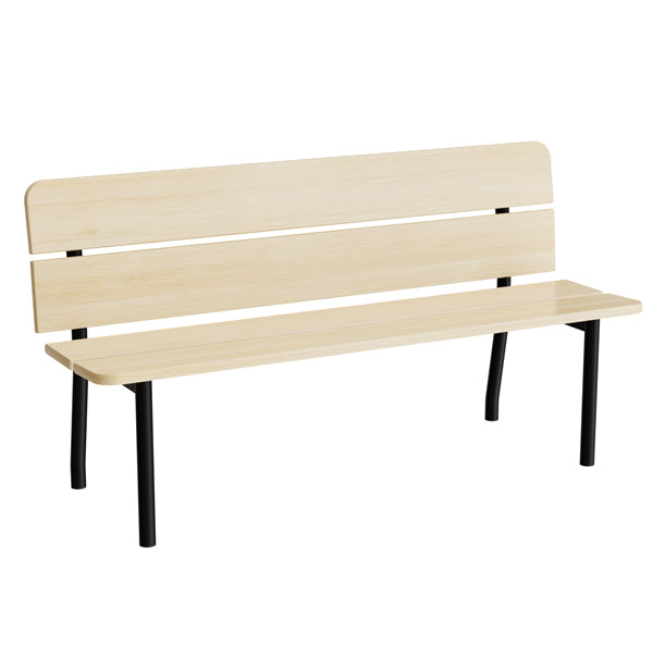 Tranås Skolmöbler Sofa Pausa 551, 1500 mm, birkelaminat, sort stel – Bænke