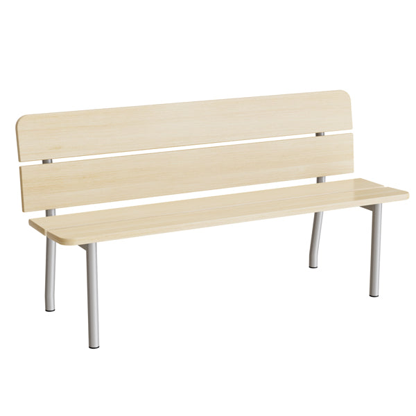 Tranås Skolmöbler Sofa Pausa 551, 1500 mm, birk laminat, alugråt stel – Bænke