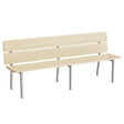 Tranås Skolmöbler Sofa Pausa 551, 2000 mm, birk laminat, alugråt stel – Bænke