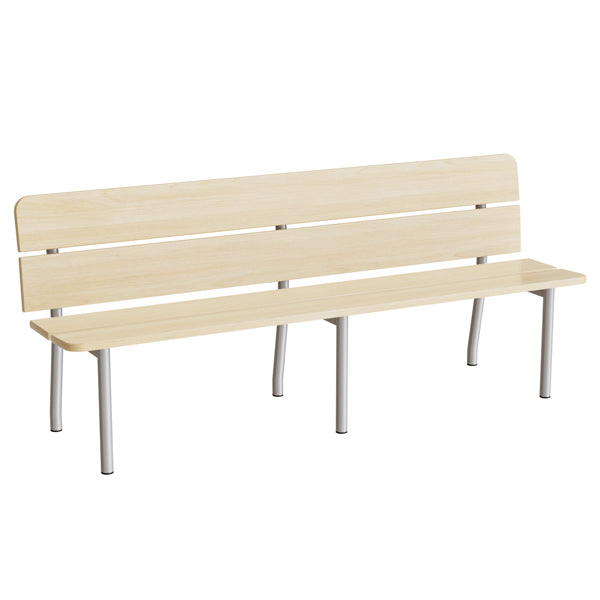 Tranås Skolmöbler Sofa Pausa 551, 2000 mm, birk laminat, alugråt stel – Bænke
