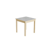 Bord Lovis 601, 600x600 mm Højde 600 mm med lysegrå linoleum, birk understel