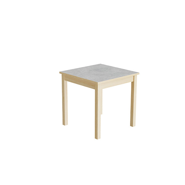 Tranås Skolmöbler Bord Lovis 601, 600x600 mm Højde 600 mm med lysegrå linoleum, birk understel – Kantineborde
