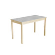 Tranås Skolmöbler Bord Lovis 601, 1200x600 mm Højde 720 mm med lysegrå linoleum, birk understel – Kantineborde