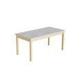 Tranås Skolmöbler Bord Lovis 601, 1200x600 mm Højde 550 mm med lysegrå linoleum, birk understel – Kantineborde
