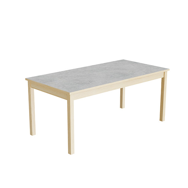 Tranås Skolmöbler Bord Lovis 601, 1400x700 mm Højde 600 mm med lysegrå linoleum, birk understel – Kantineborde