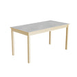 Tranås Skolmöbler Bord Lovis 601, 1400x700 mm Højde 720 mm med lysegrå linoleum, birk understel – Kantineborde
