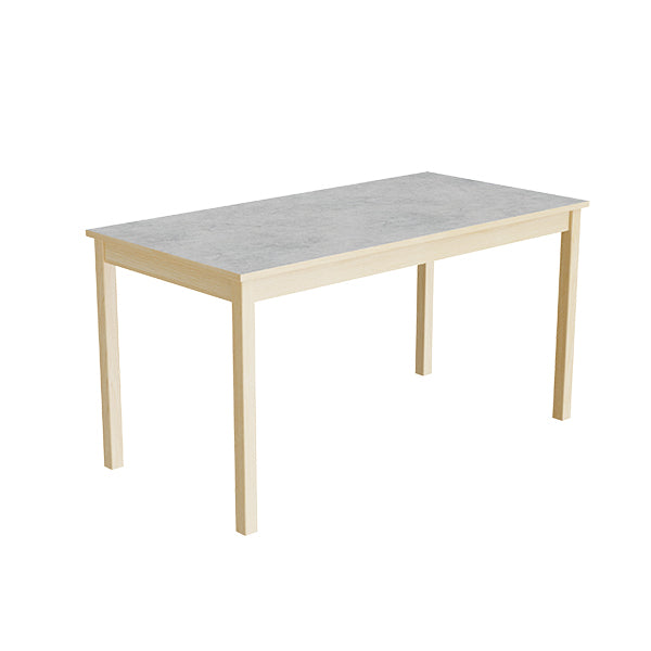Tranås Skolmöbler Bord Lovis 601, 1400x700 mm Højde 720 mm med lysegrå linoleum, birk understel – Kantineborde