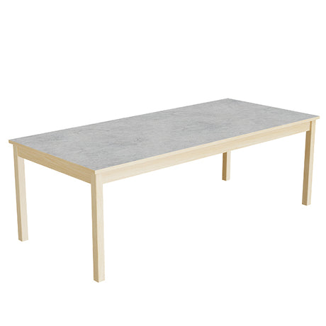 Tranås Skolmöbler Bord Lovis 601, 1800x800 mm Højde 600 mm med lysegrå linoleum, birk understel – Kantineborde