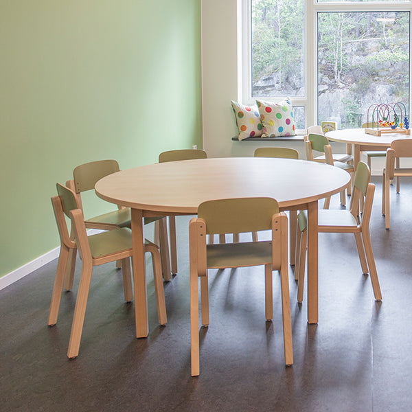 Bord Lovis 604, Ø1200 mm, højde 720 mm, birk laminat på birk understel – image 1