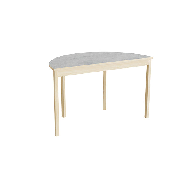 Tranås Skolmöbler Bord Lovis 609, 1200x600 mm Højde 720 mm med lysegrå linoleum, birk understel – Kantineborde