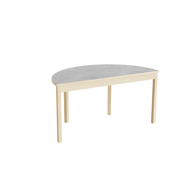 Tranås Skolmöbler Bord Lovis 609, 1200x600 mm Højde 550 mm med lysegrå linoleum, birk understel – Kantineborde