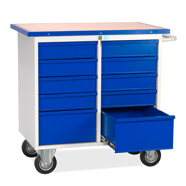 Værkstedsvogn SMV 10 skuffer, RAL9002/5005 – image 7