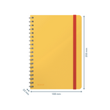 Notesblok Cosy spiral L linj 80 ark 100g gul