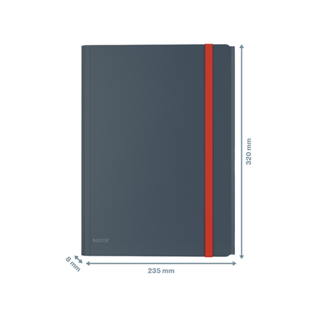 3-klap elastikmappe Cosy PP A4 grå