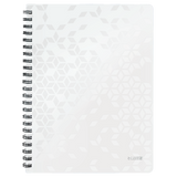 Notesblok WOW PP A4 m/hul lin.80ark hvid