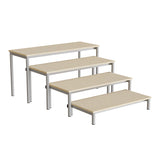 Bænk Idol, trappe 800, beige linoleum, alugråt stel, 4 sektioner – image 1